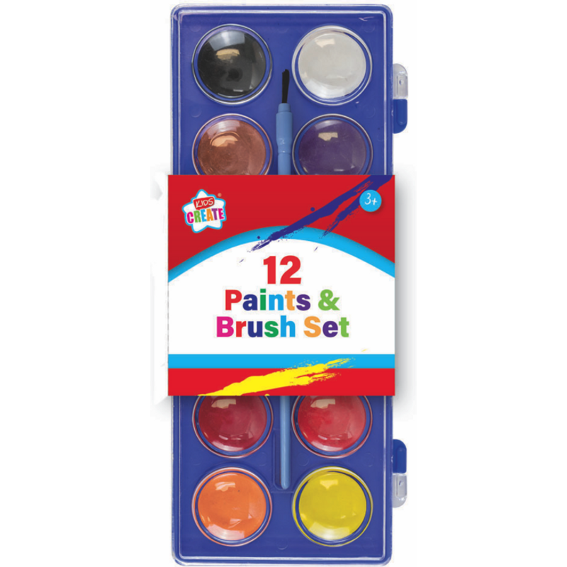 I G Design 12 Paints & Brush Set YKICACA4A029