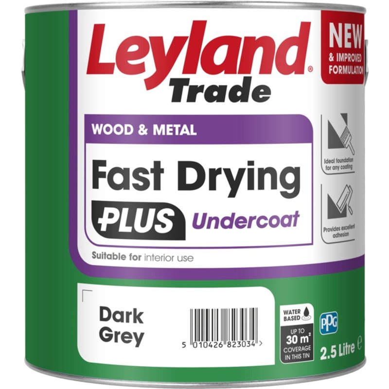 Leyland Trade Fast Drying Plus Undercoat Grey 447580