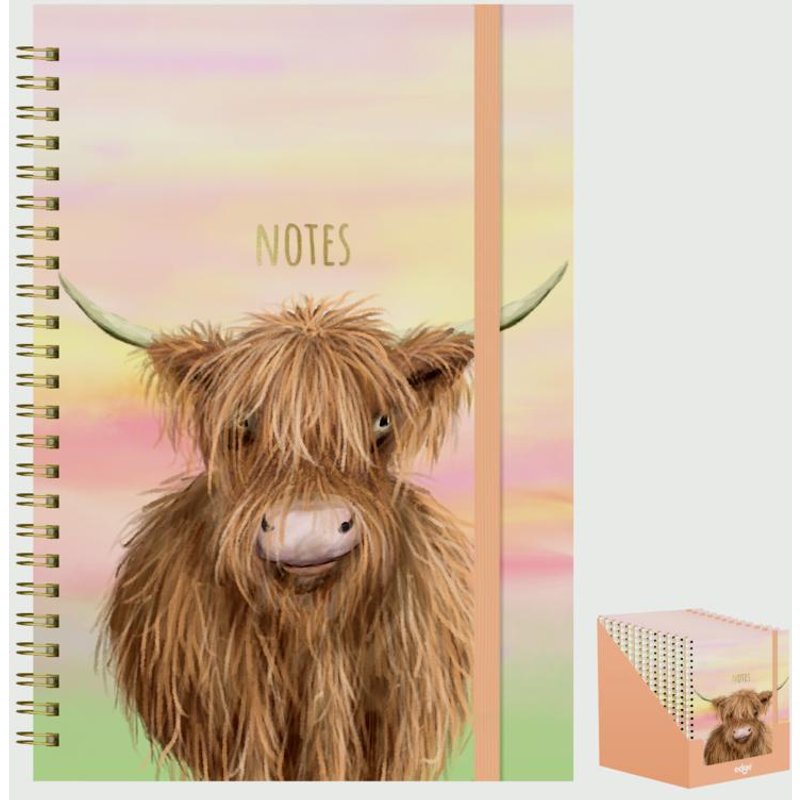 Edge Highland Cow A5 Wire Notebook YEDGSTA5A029