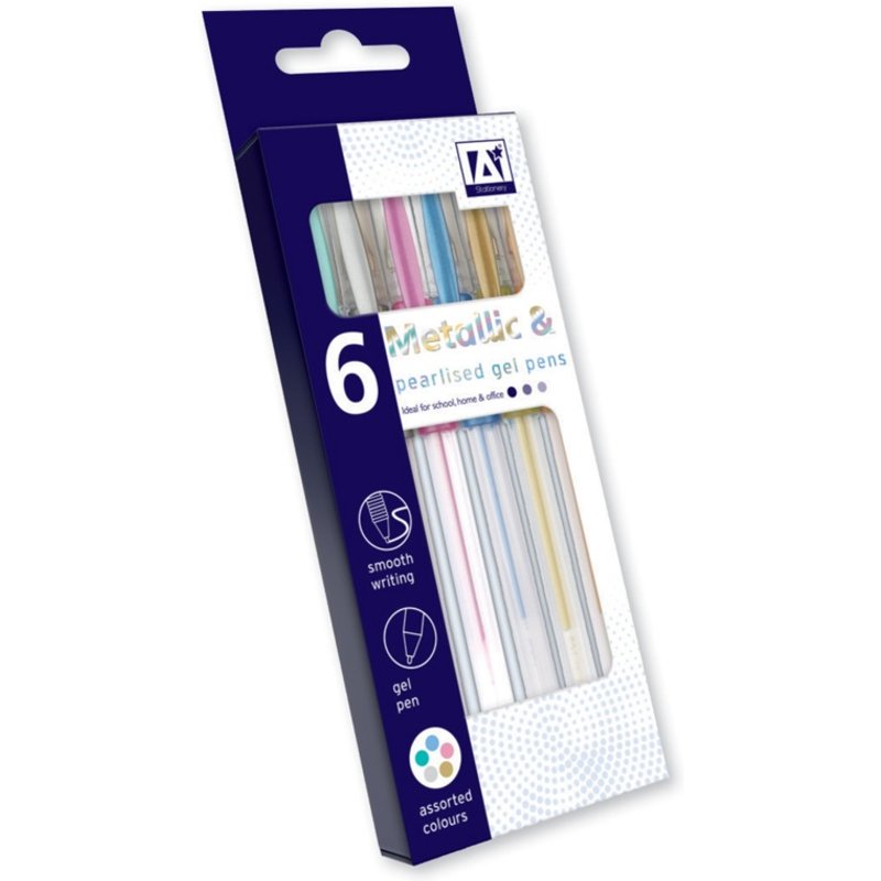 I G Design Metallic & Pearlised Gel Pens MGU/7
