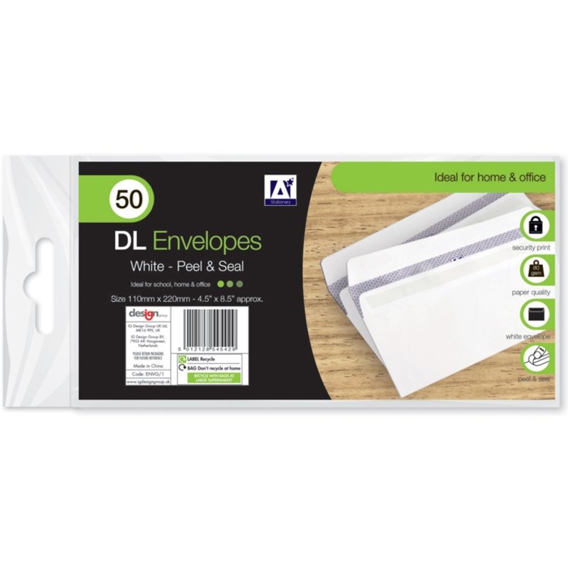 I G Design DL Peel & Seal Envelopes ENVG/1