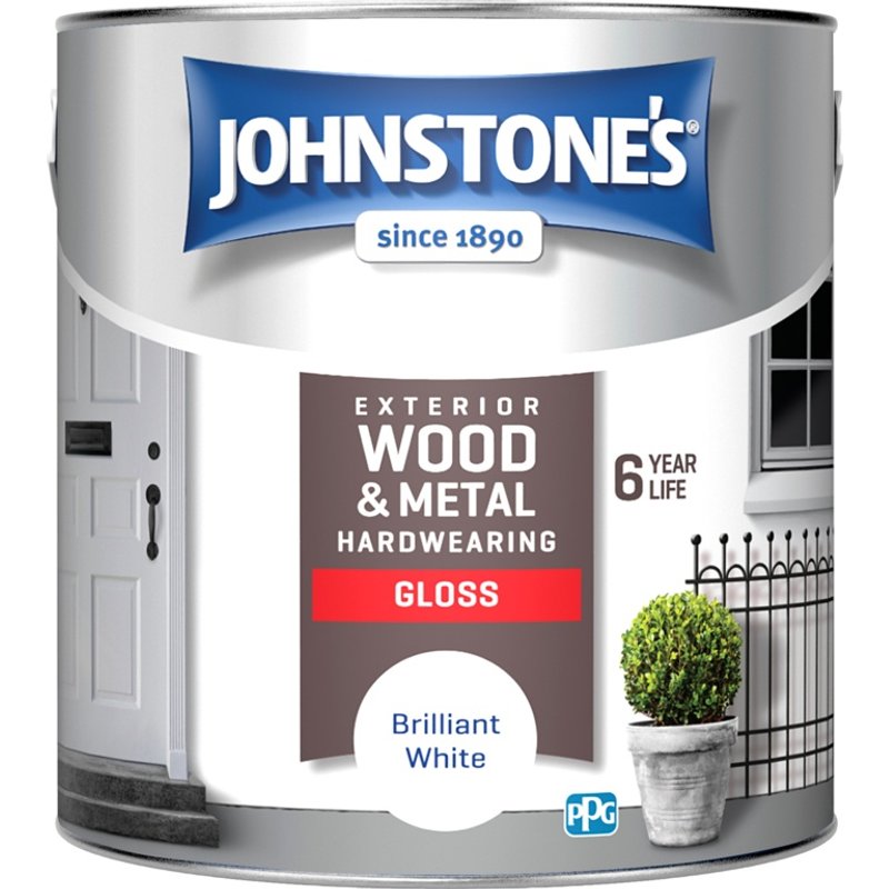 Johnstone's Exterior Hardwearing Gloss - Brilliant White 309148