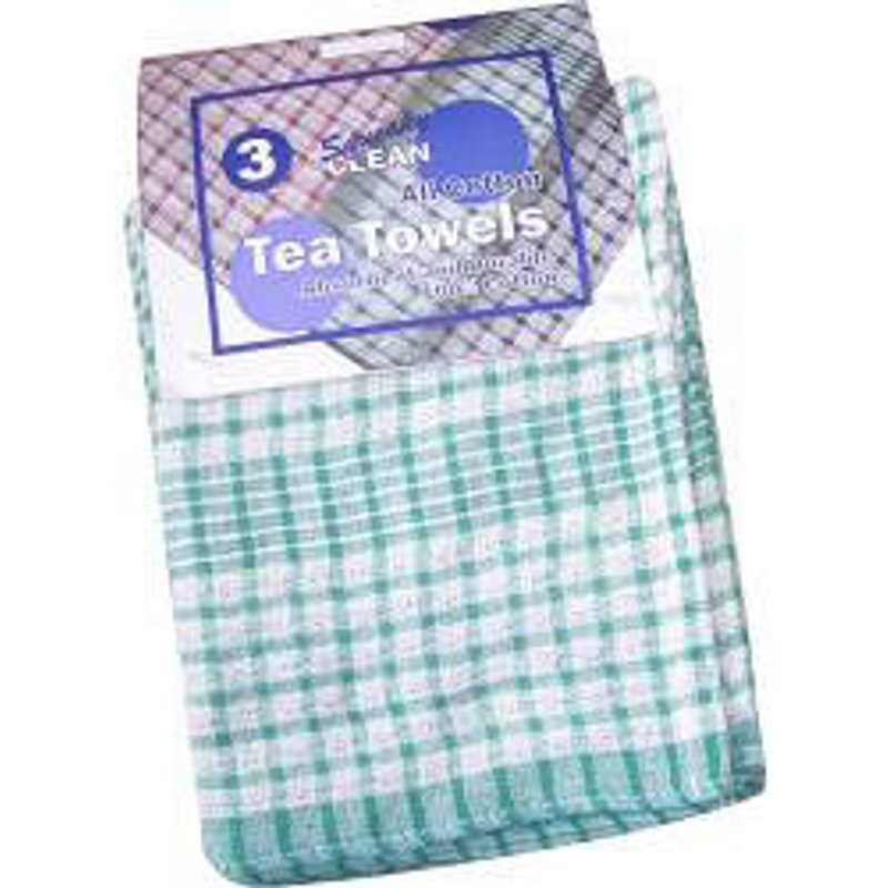 Squeaky Clean Rice Weave Tea Towels x3 797.3SQ2
