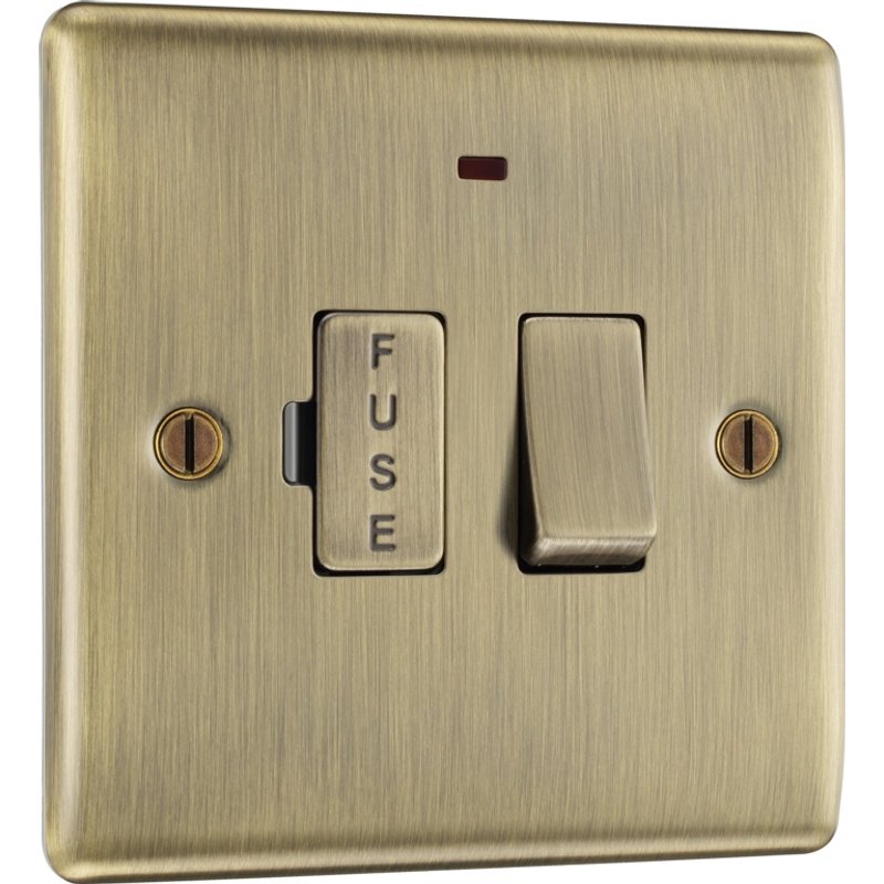 BG Antique Brass Switched Fused Connection Unit NAB52-01