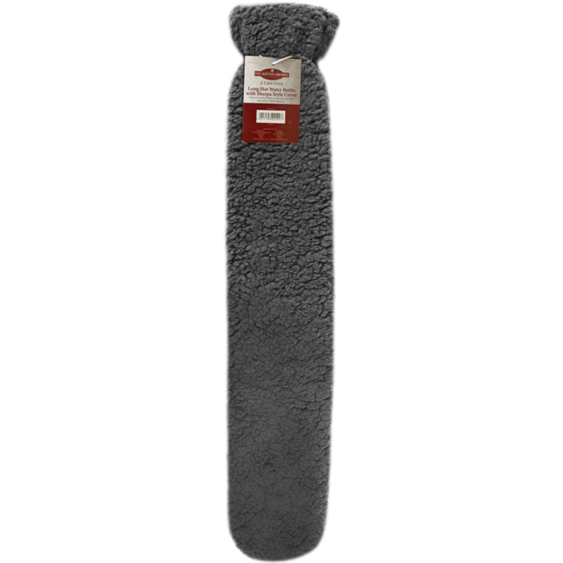 Hearth & Home Long Hot Water Bottle With Sherpa Style Cover 2L HHWBSL5