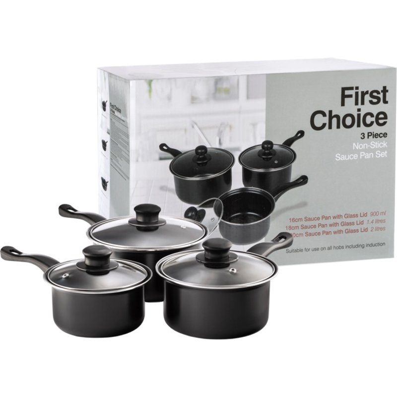Mtk Housewares Non-Stick Sauce Pan Set 167