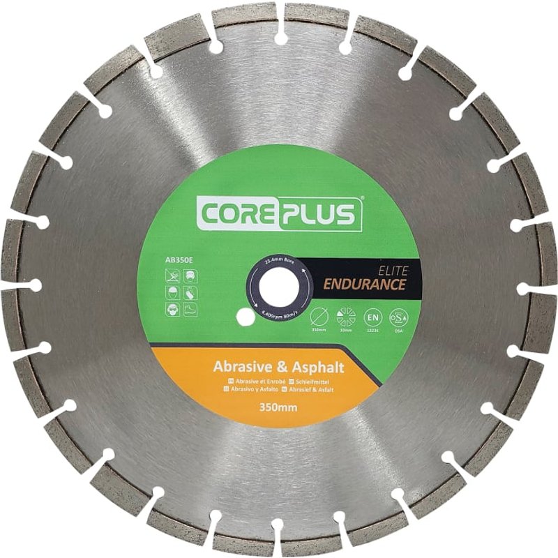 CorePlus AB350E Elite Abrasive & Asphalt Diamond Blade 350mm CORDBAB350E