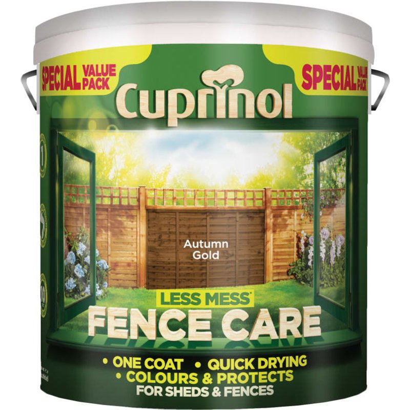 Cuprinol Less Mess Fence Care Autumn Gold 6L 5194067