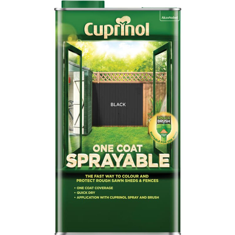 Cuprinol One Coat Sprayable Fence Treatment Black 5 litre 5355970