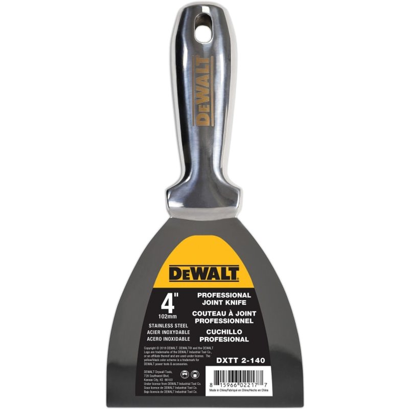 DEWALT Drywall Stainless Steel Jointing/Filling Knife 100mm (4in) EU2-404