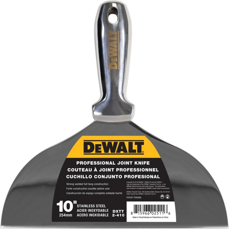 DEWALT Drywall Stainless Steel Jointing/Filling Knife 250mm (10in) EU2-410