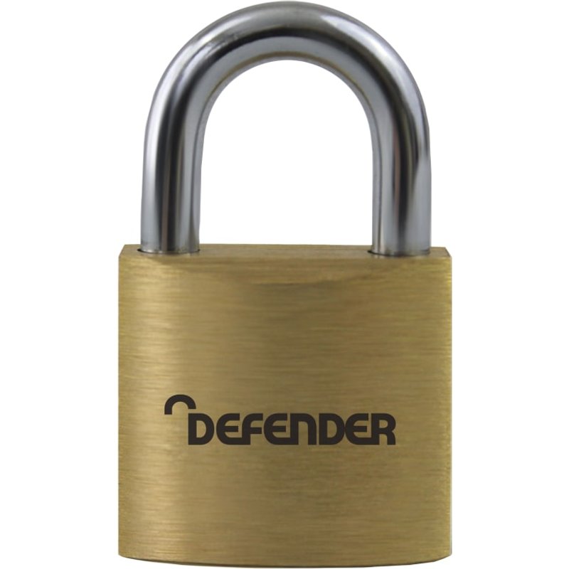 DEFENDER Brass Padlock Twin Pack 20mm DFBP2T