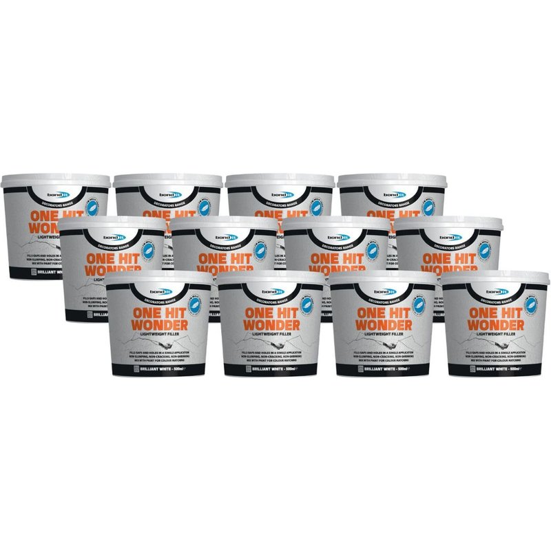 Bond-it Bond It One Hit Wonder Lightweight Filler 500ml (White) - Box of 12 BDLWF05-12