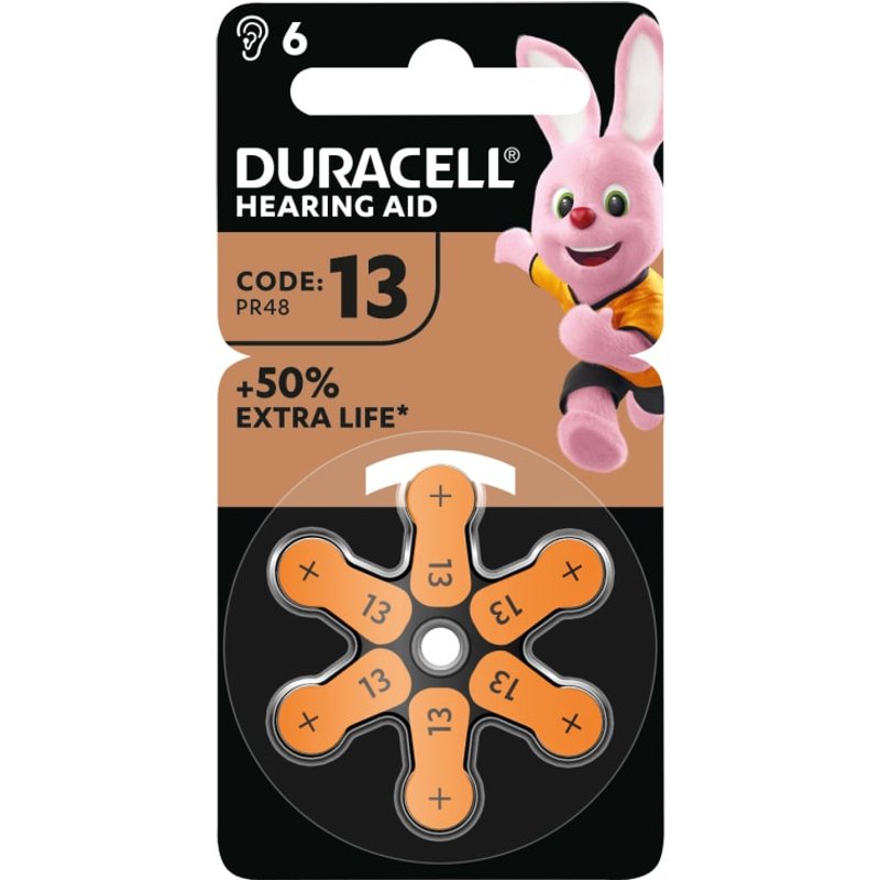 Duracell Hearing Aid Batteries Size 13 (6 Pack) S492