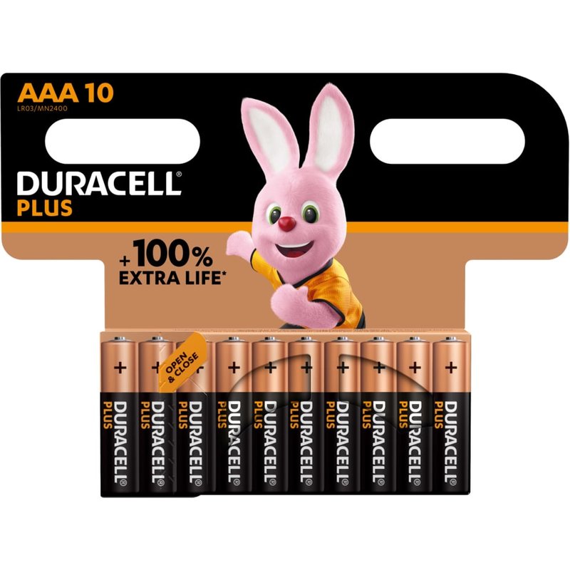 Duracell +100% Plus Power AAA x 10 S19036 S19036