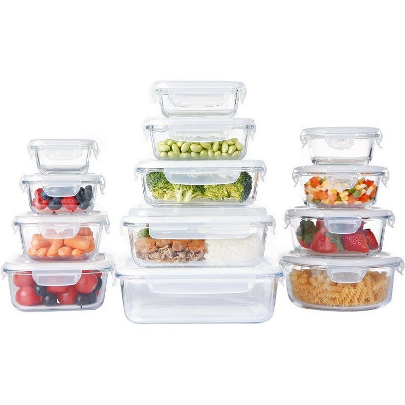 Student Lunch Box Glass Bowl Can Be Heated In The Microwave Rectangular Lunch Box Office Worker Lunch Box Home Fresh Keeping Box