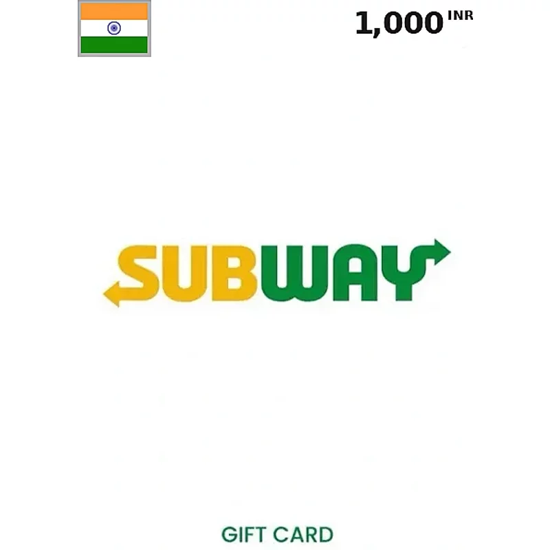 Subway Gift Card 1000 INR (India) – Instant Code | Aussui