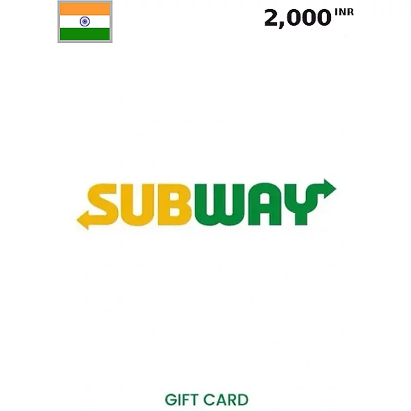 Subway Gift Card 2000 INR (India) – Instant Code | Aussui