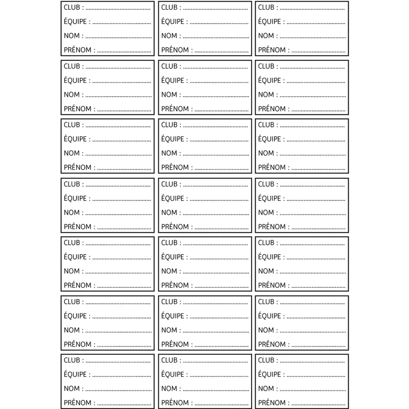 Étiquettes bouteilles Sporti (x42)