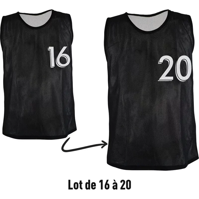 Chasubles réversibles numérotées (N° 16 à 20) Sporti (x5)