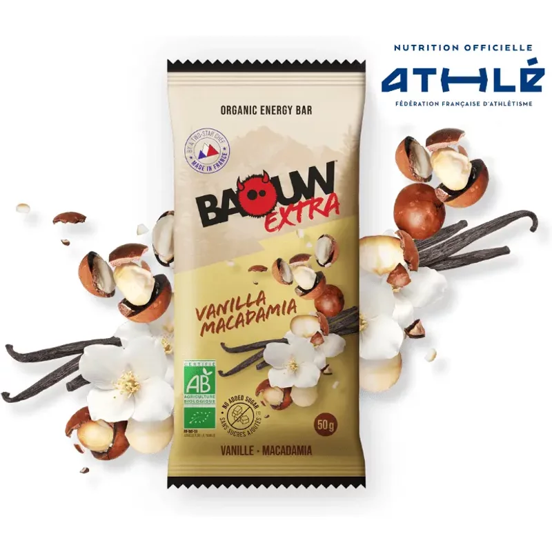 Barres de nutrition Extra Vanille-Macadamia Baouw