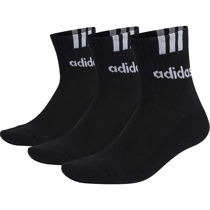 Mi-chaussettes linéaires enfant adidas 3-Stripes (x3)