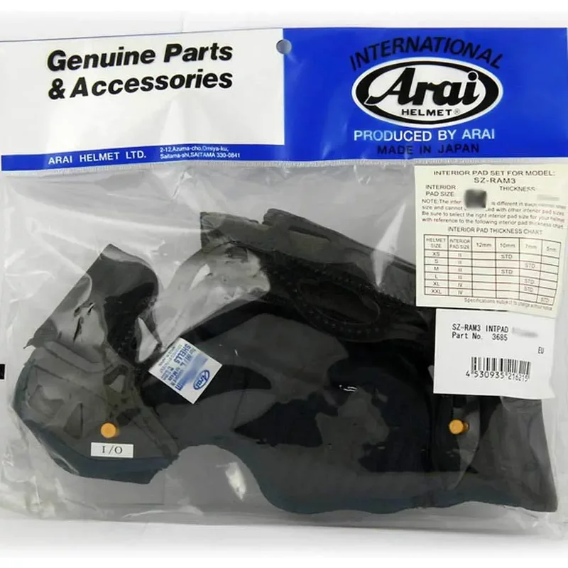 Mousse casque de moto Arai SZ/RAM 3 M 7 mm