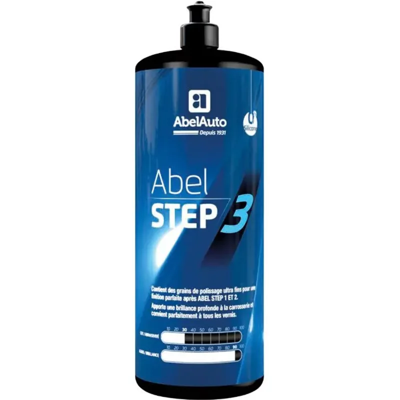 Crème polissage carrosserie Abel Auto Step 3 1L Abrasivite 30 Brillance 90 Francaise