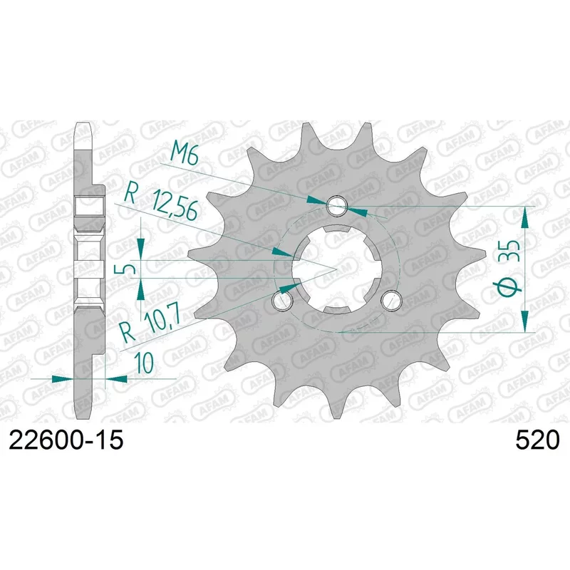 Pignon Afam 520 15 dents