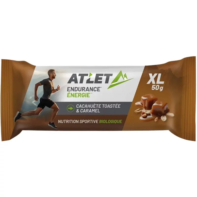Barre énergétique Bio caramel cacahuètes toastées ATLET Nutrition