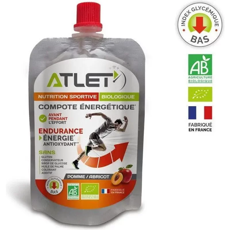 Compote Energétique Bio Pomme Abricot ATLET Nutrition