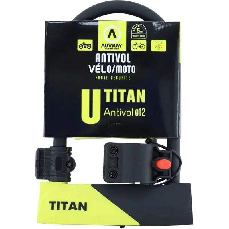 Antivol U vélo avec support niveau sécurité 5-10 Auvray Titan