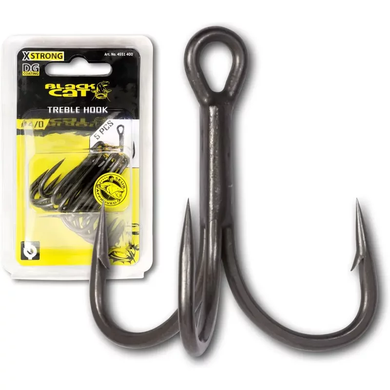 Hook Black Cat Treble DG DG #4/0 (x5)