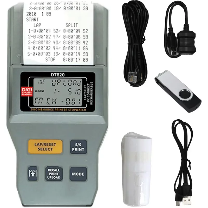 Chronomètre, 2000 mémoires avec imprimante intégrée Digi Sport Instruments DT820