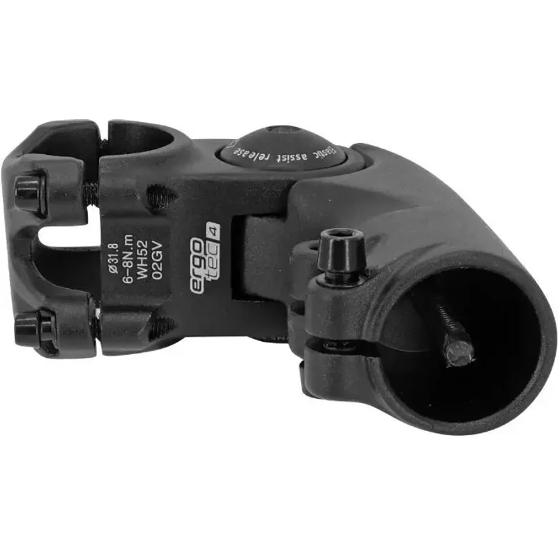 Potence VTT Urbain-Trekking reglable rehausse alu pour fourche Ergotec Octopus 31,8 L 60 mm 1"1-8 (Homologue Niveau 4)