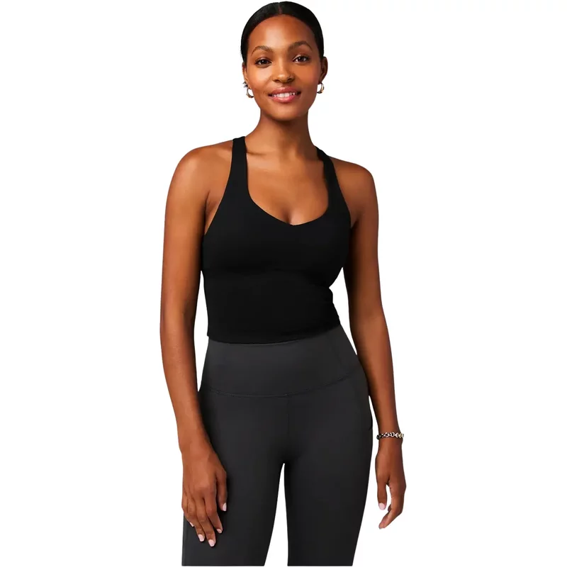 Débardeur crop avec brassière intégrée femme Fabletics Anywhere