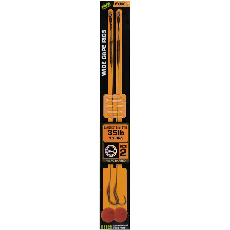 Bottom of the line Fox Edges wide gape 2 Camotex Semi Stiff