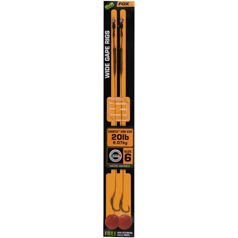 Bottom of the line Fox Edges wide gape 6 Camotex Semi Stiff