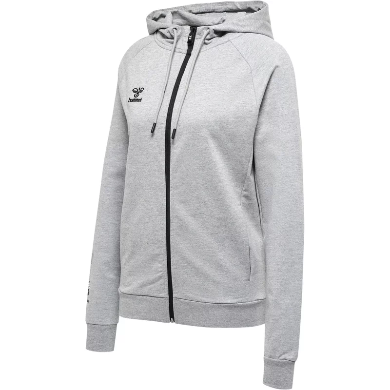 Sweatshirt à capuche zippé coton femme Hummel Move Grid