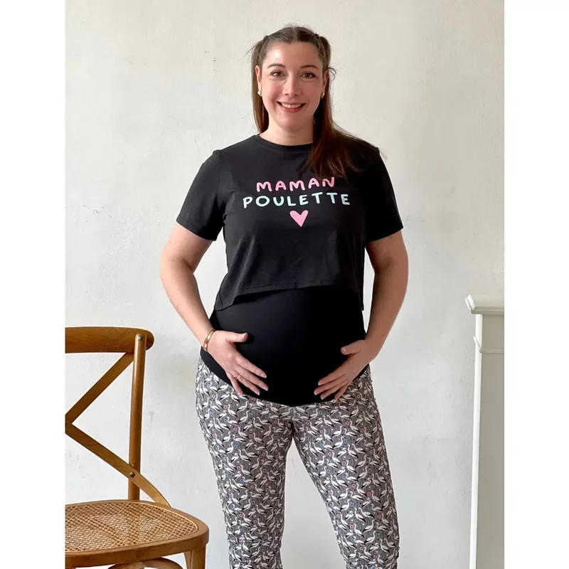 Legging de grossesse femme Les Poulettes Fitness Cigogne