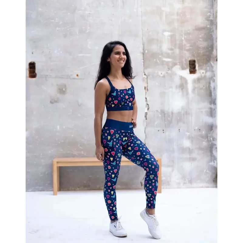 Legging long femme Les Poulettes Fitness Cœur