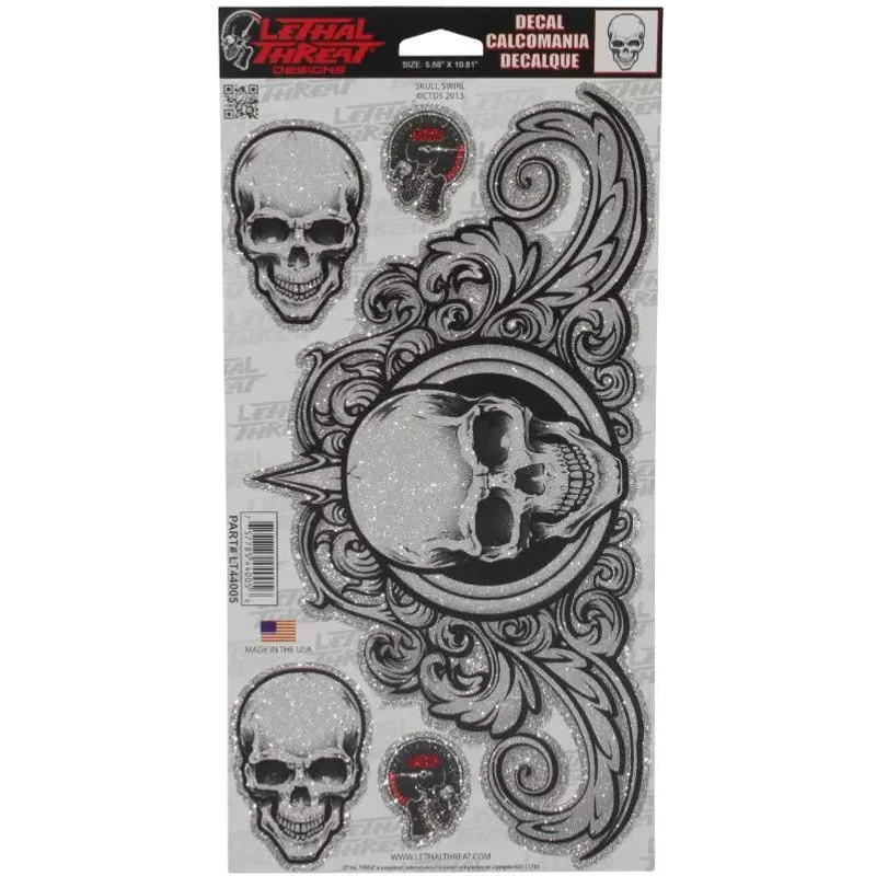 Autocollants Moto Lethal Threat Skull Swirl