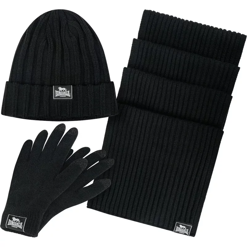 Ensemble bonnet, écharpe et gants Lonsdale Acomb