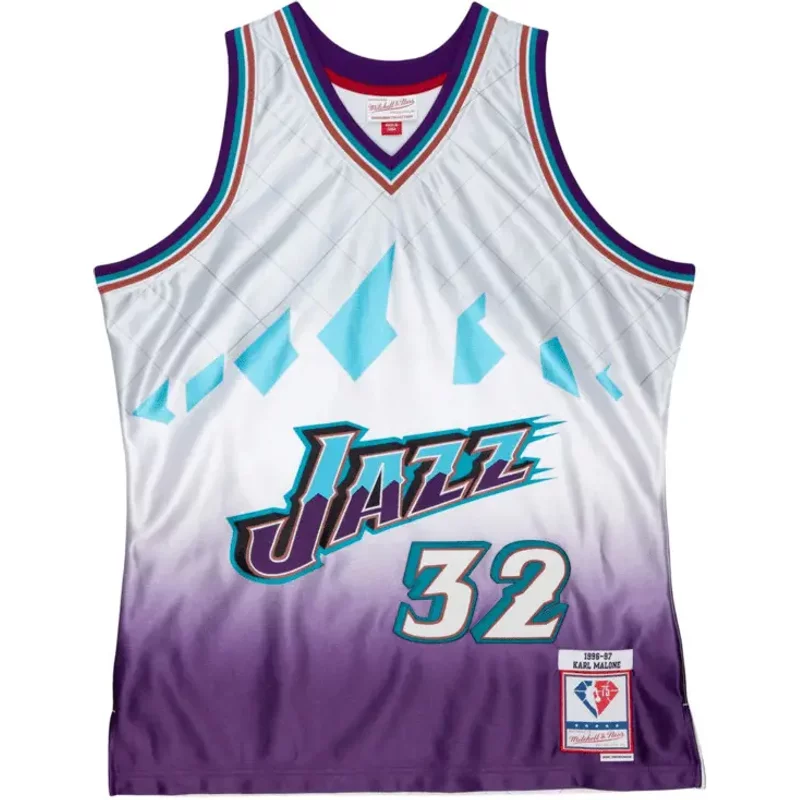 Maillot NBA Utah Jazz 75TH Platinum Swingman Karl Malone 1996