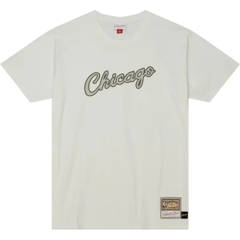 T-shirt Mitchell & Ness Cream Chicago Bulls