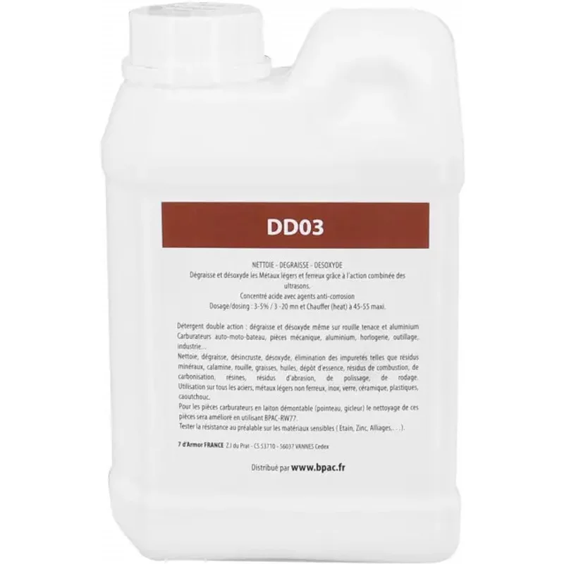 Detergent nettoyeur-bac ultrasonic professionnel P2R DD03