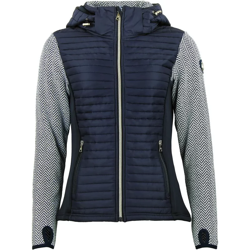 Women's zip-up hooded jacket in three materials Peak Mountain