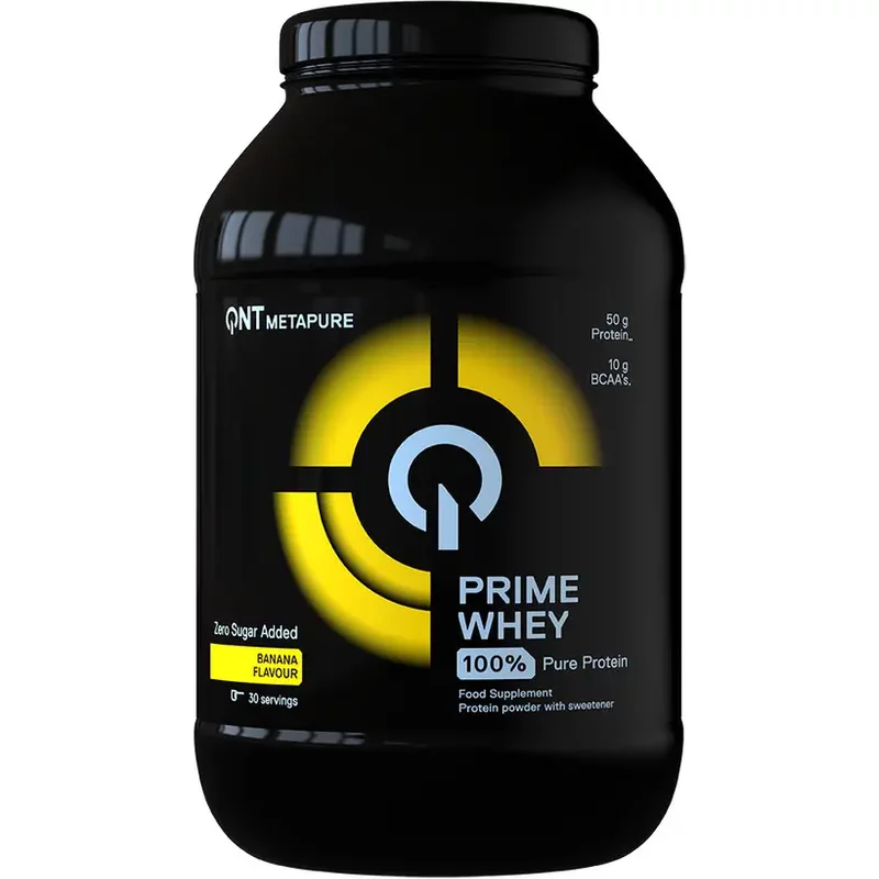 Protéine mélange 100 % d'isolat et de concentré de lactosérum Banane QNT Prime Whey 908 g