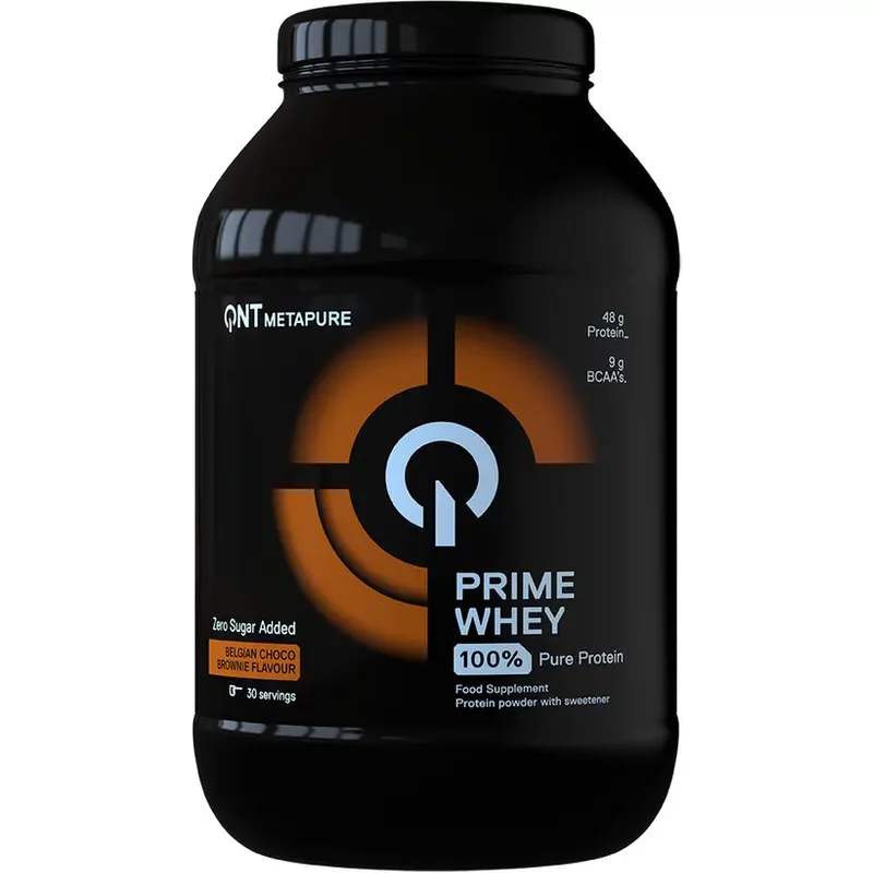 Protéine mélange 100 % d'isolat et de concentré de lactosérum Chocolat belge Brownie QNT Prime Whey 908 g