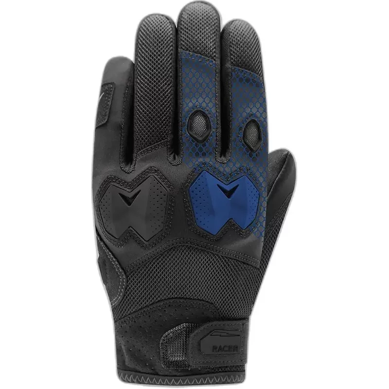 Gants moto été textile Racer Blocks D3O